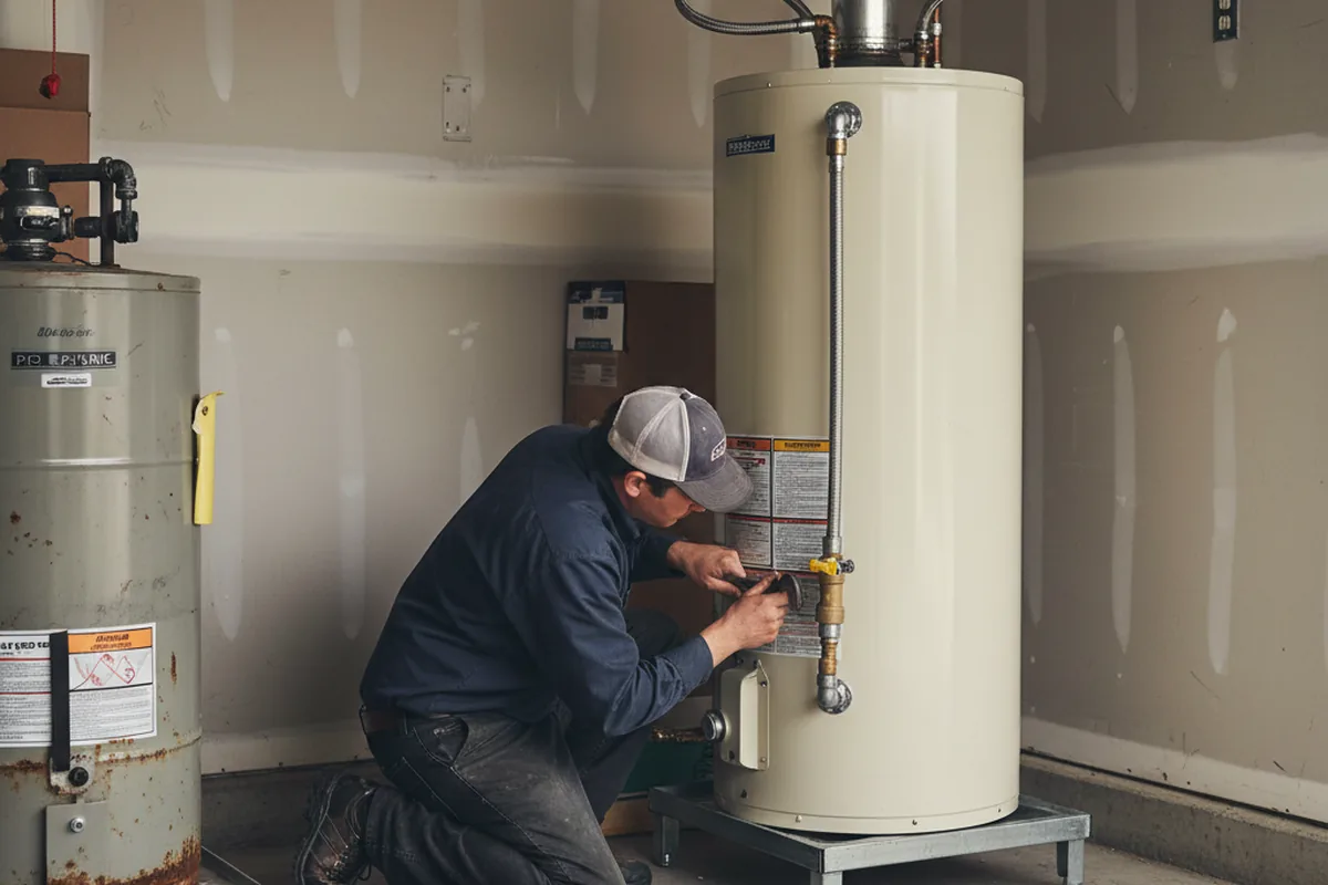 Water heater and shutoff valve replacement in Stinesville